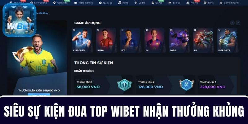 Siêu sự kiện đua top WIBET nhận thưởng khủng